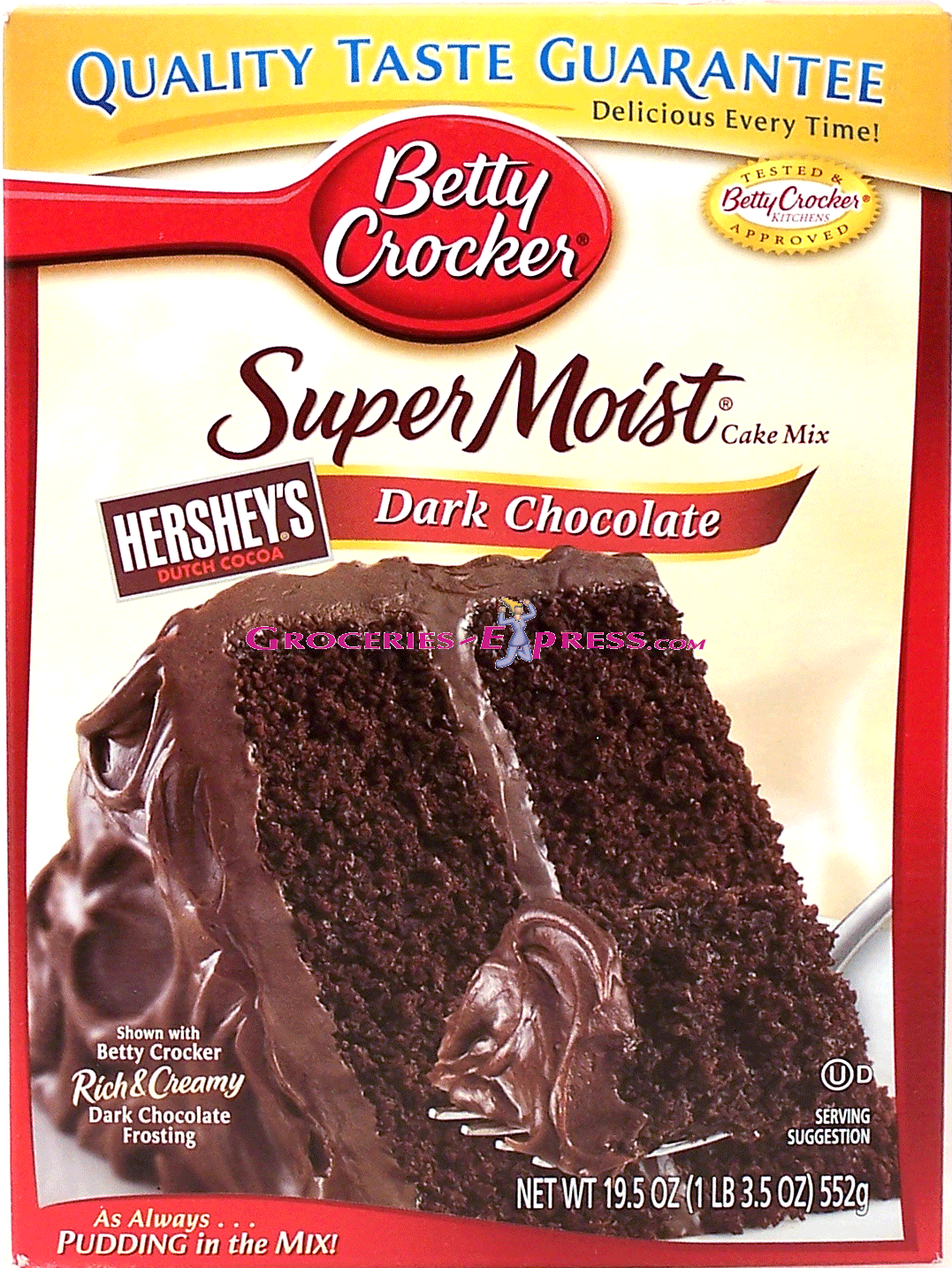Betty Crocker&nbsp;Super Moist&nbsp;dark chocolate cake mix, not 1 cup of pudding in each cake Full-Size Picture